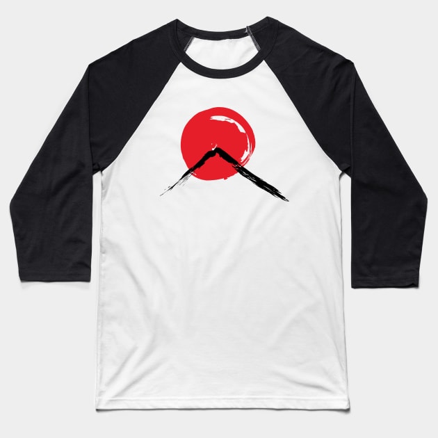 fuji mountain Baseball T-Shirt by chicledechoclo